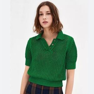 Zara short sleeve polo sweaters size s